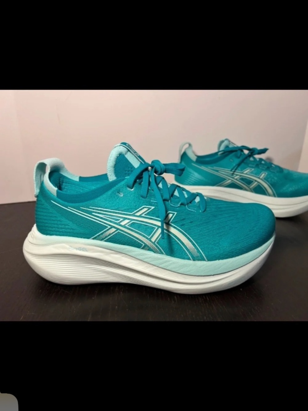 ASICS Gel-Nimbus 27 Running Shoes Sneakers Wave Teal/Illuminate Mint Womans 9.5